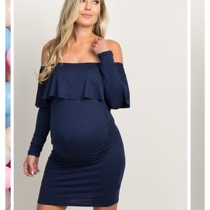 Blue stretchy maternity dress size Medium